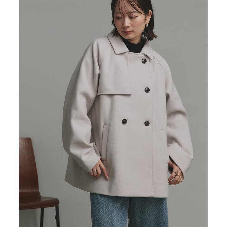 アイボリー | 【2025AW新作】フェイクウールショートトレンチコート | ad thie