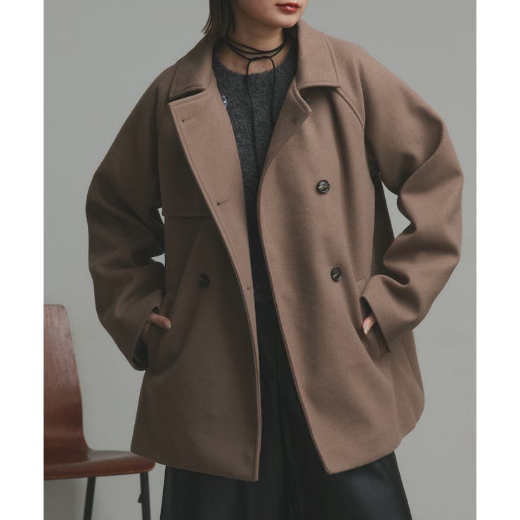 モカ | 【2025AW新作】フェイクウールショートトレンチコート | ad thie