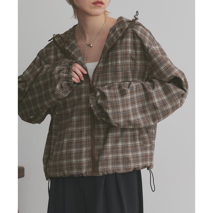 チェック×ブラウン | 【2025AW新作】アソートパターン ジップマウンテンパーカー | ad thie