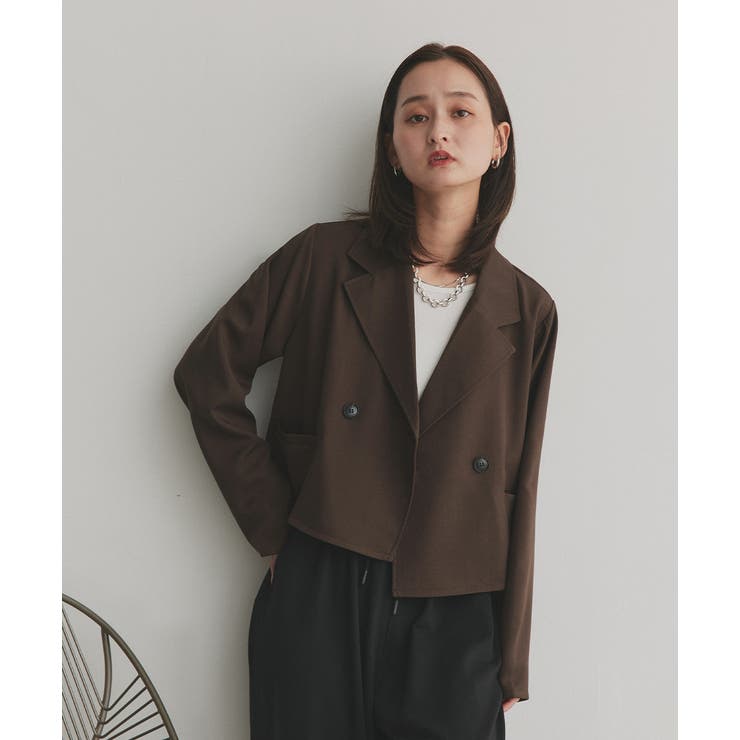 【2025AW新作】ショート丈テーラードダブルジャケット | ad thie | 詳細画像15 