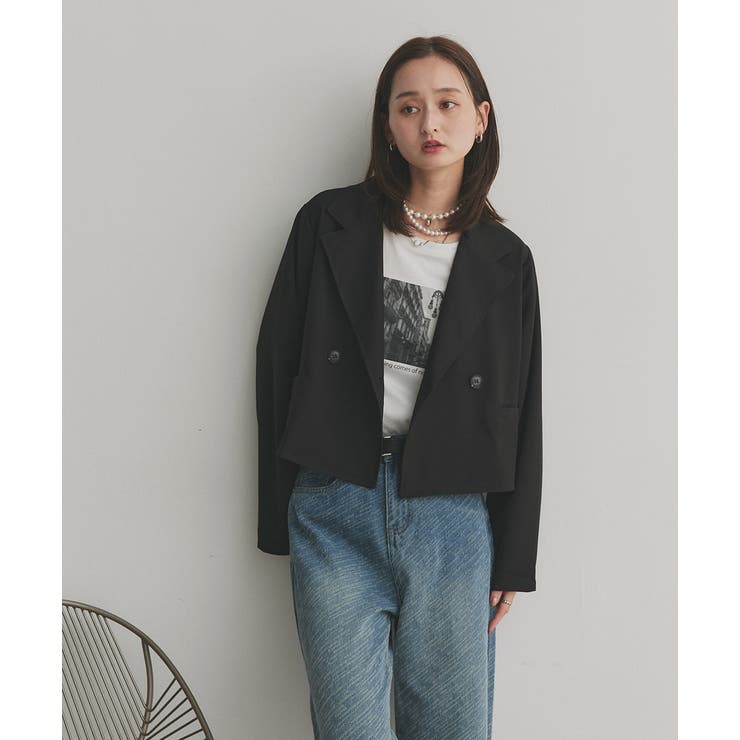 【2025AW新作】ショート丈テーラードダブルジャケット | ad thie | 詳細画像22 