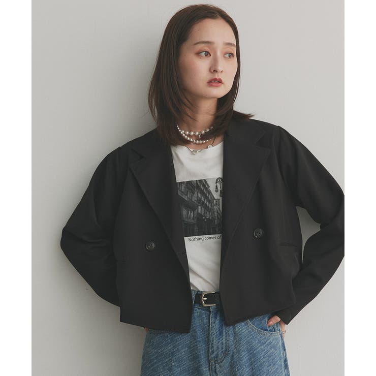 【2025AW新作】ショート丈テーラードダブルジャケット | ad thie | 詳細画像23 