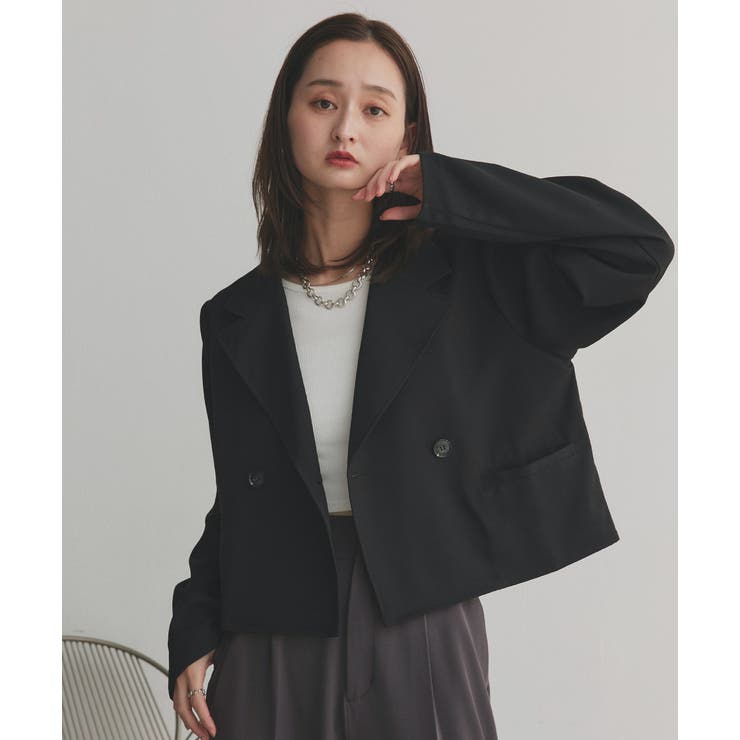 【2025AW新作】ショート丈テーラードダブルジャケット | ad thie | 詳細画像29 