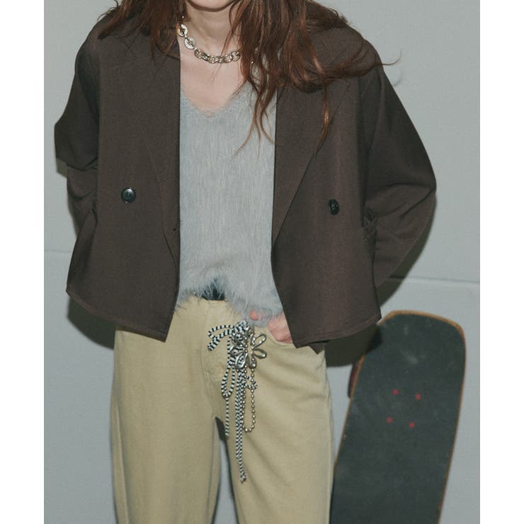 【2025AW新作】ショート丈テーラードダブルジャケット | ad thie | 詳細画像3 