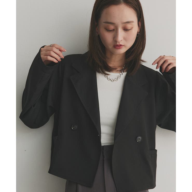 【2025AW新作】ショート丈テーラードダブルジャケット | ad thie | 詳細画像32 
