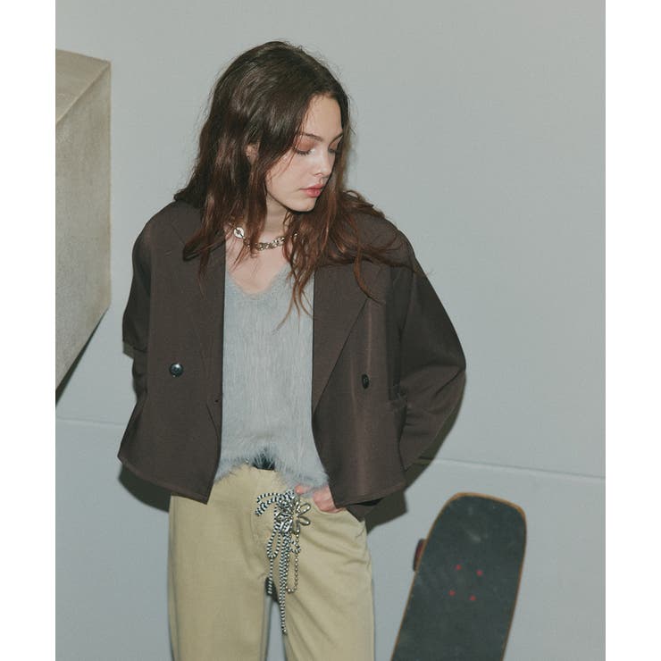 【2025AW新作】ショート丈テーラードダブルジャケット | ad thie | 詳細画像4 