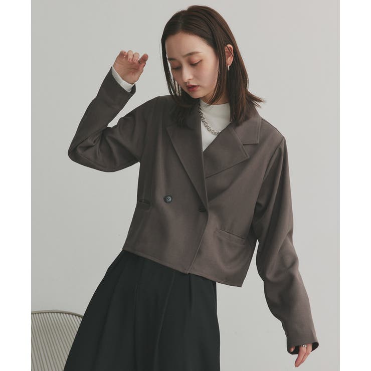 【2025AW新作】ショート丈テーラードダブルジャケット | ad thie | 詳細画像43 