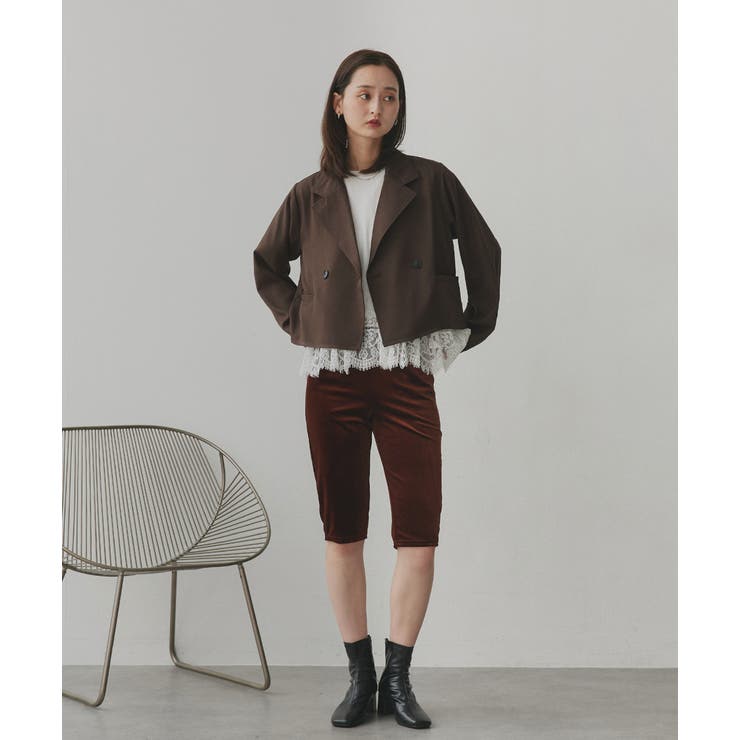 【2025AW新作】ショート丈テーラードダブルジャケット | ad thie | 詳細画像7 