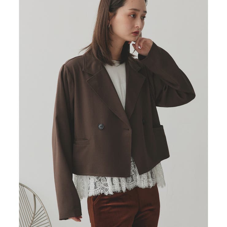 【2025AW新作】ショート丈テーラードダブルジャケット | ad thie | 詳細画像9 