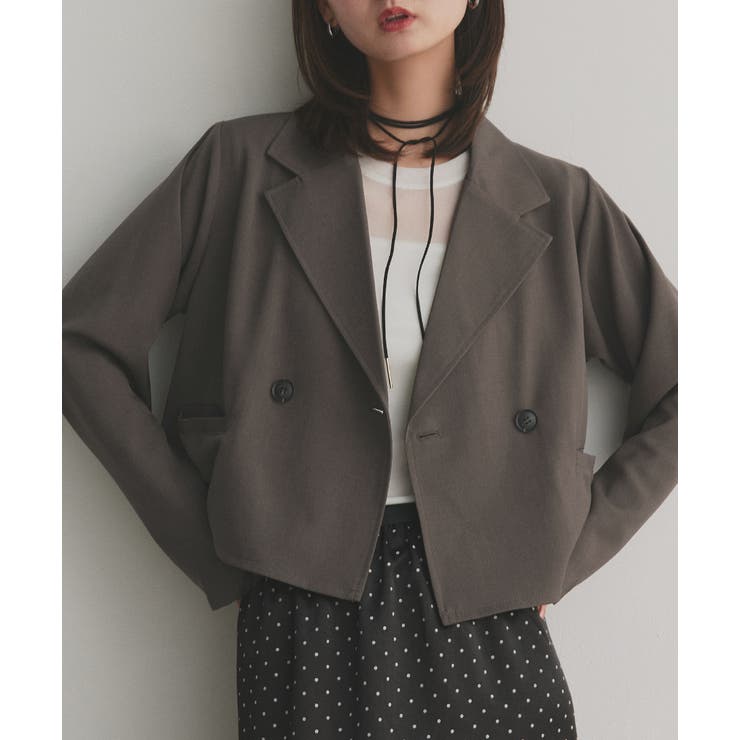 チャコール | 【2025AW新作】ショート丈テーラードダブルジャケット | ad thie