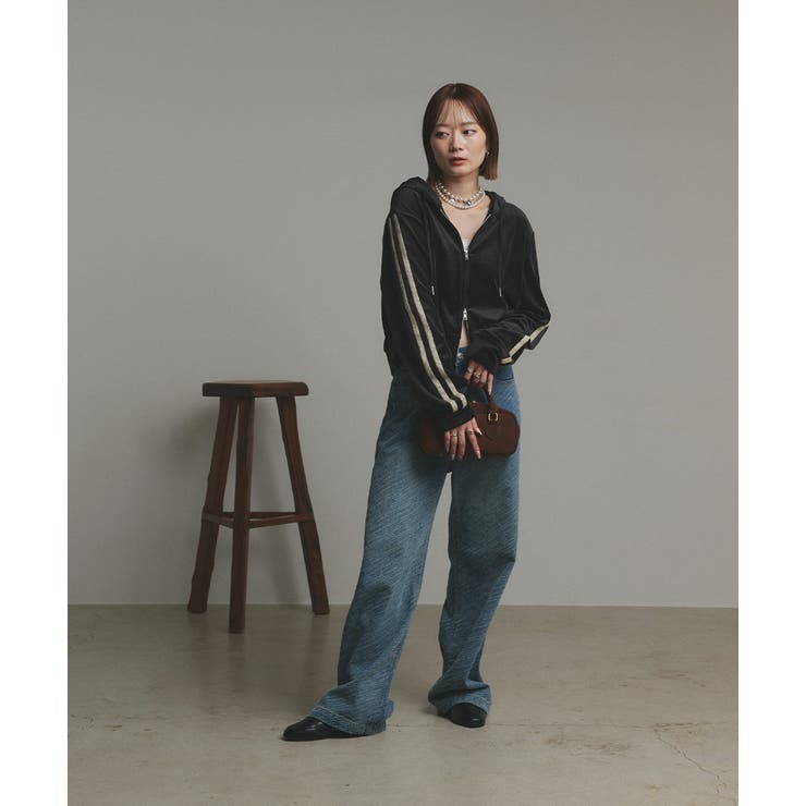 サイドラインジップベロアパーカー | ad thie | 詳細画像10 