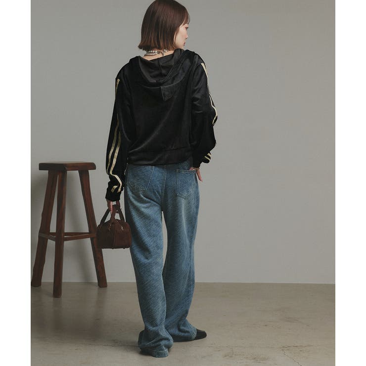 サイドラインジップベロアパーカー | ad thie | 詳細画像11 