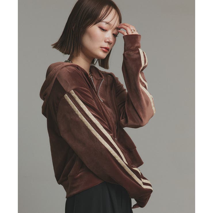 サイドラインジップベロアパーカー | ad thie | 詳細画像18 