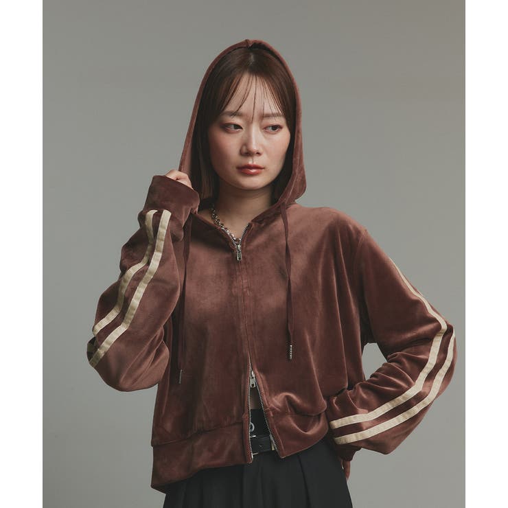 サイドラインジップベロアパーカー | ad thie | 詳細画像20 