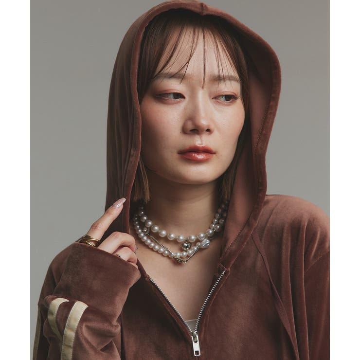 サイドラインジップベロアパーカー | ad thie | 詳細画像21 