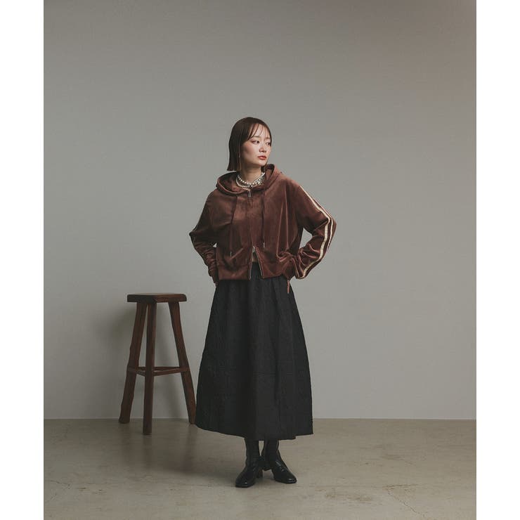 サイドラインジップベロアパーカー | ad thie | 詳細画像22 