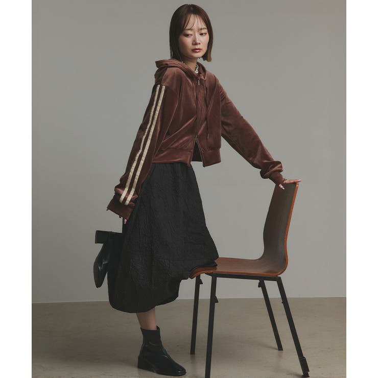 サイドラインジップベロアパーカー | ad thie | 詳細画像23 