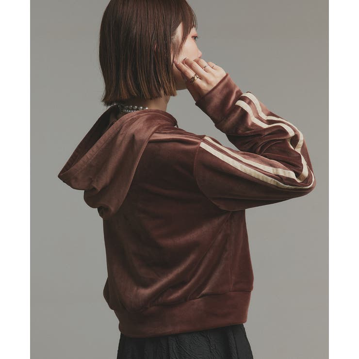 サイドラインジップベロアパーカー | ad thie | 詳細画像26 