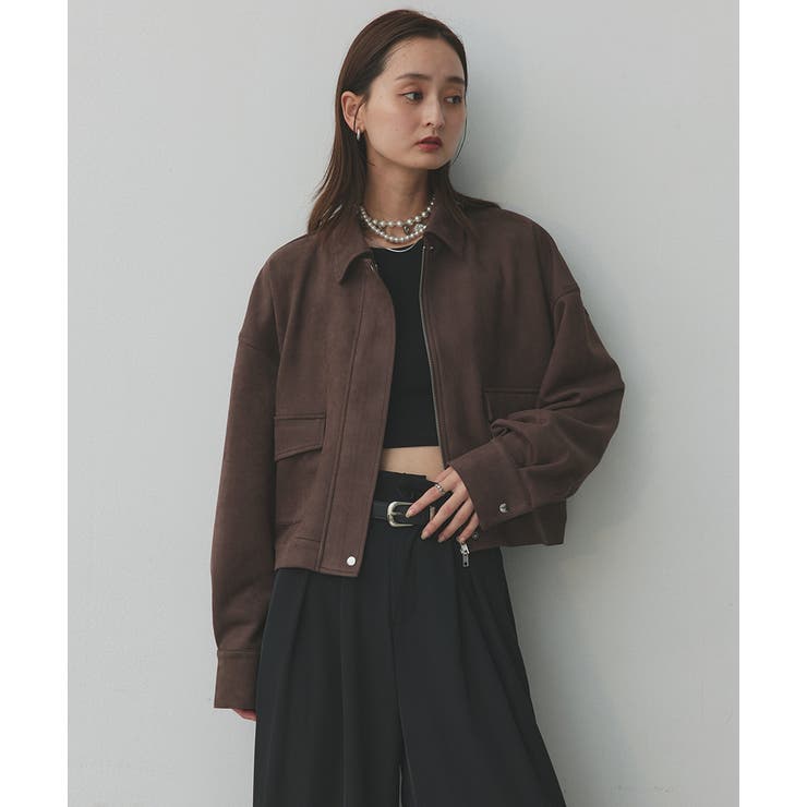 ルーズスエードクロップドブルゾン | ad thie | 詳細画像12 