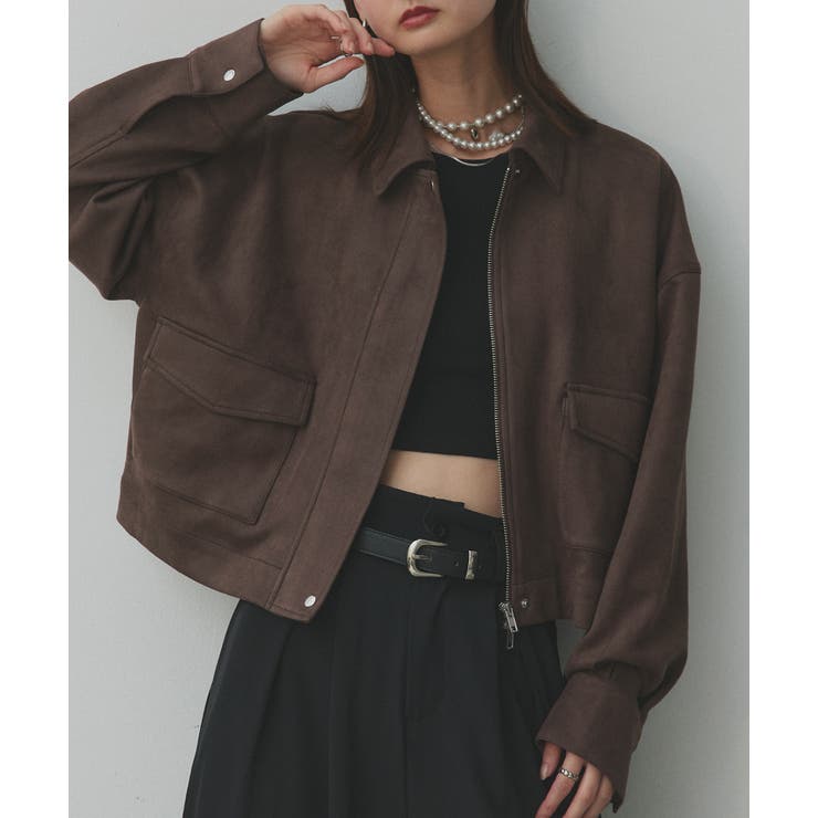 ルーズスエードクロップドブルゾン | ad thie | 詳細画像13 