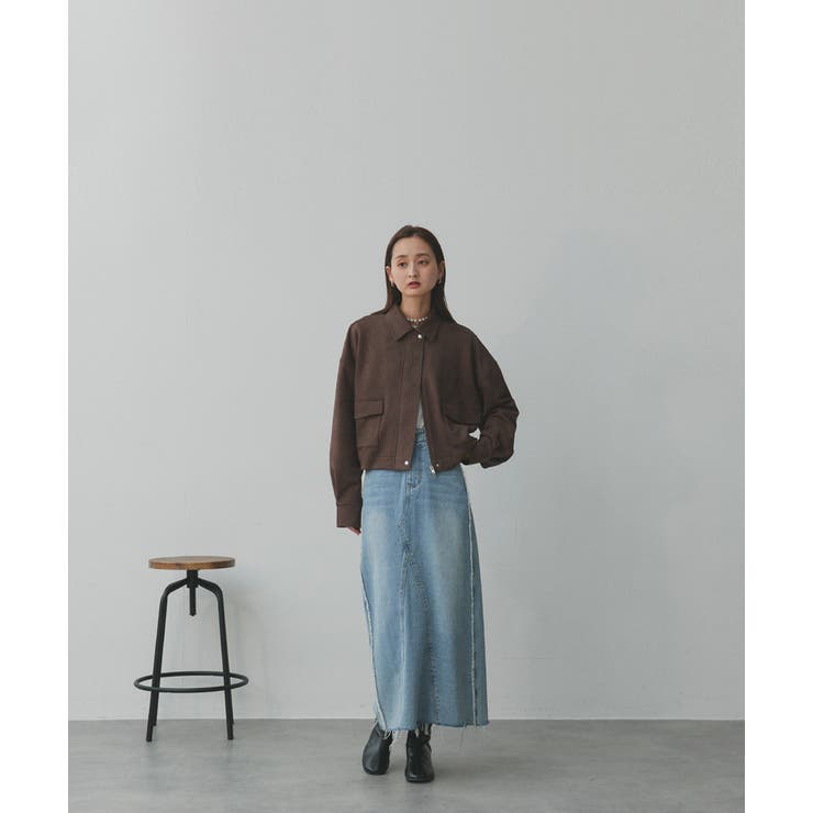 ルーズスエードクロップドブルゾン | ad thie | 詳細画像14 