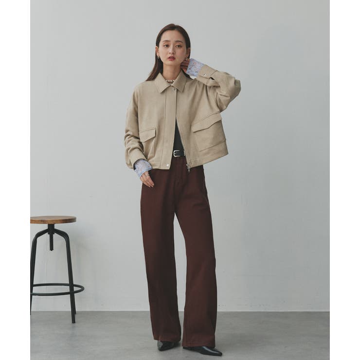 ルーズスエードクロップドブルゾン | ad thie | 詳細画像18 