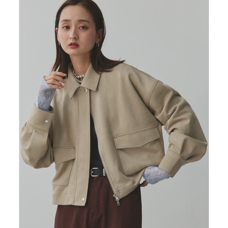 ルーズスエードクロップドブルゾン | ad thie | 詳細画像20 