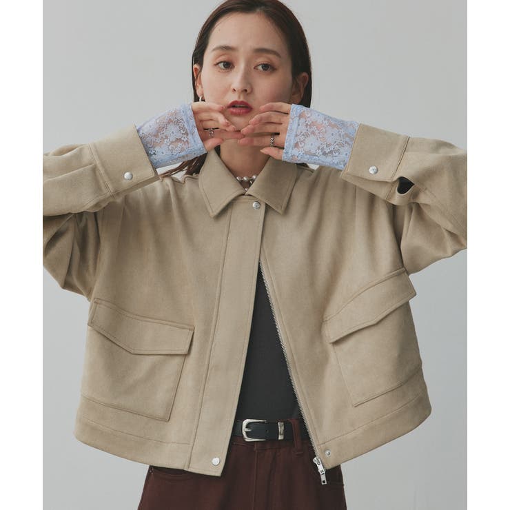 ルーズスエードクロップドブルゾン | ad thie | 詳細画像21 