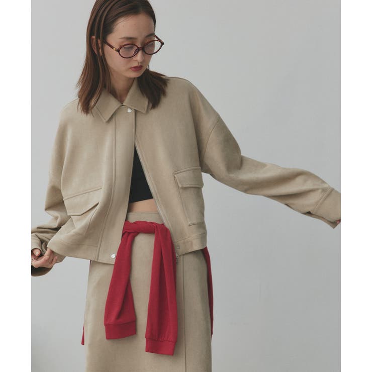 ルーズスエードクロップドブルゾン | ad thie | 詳細画像29 