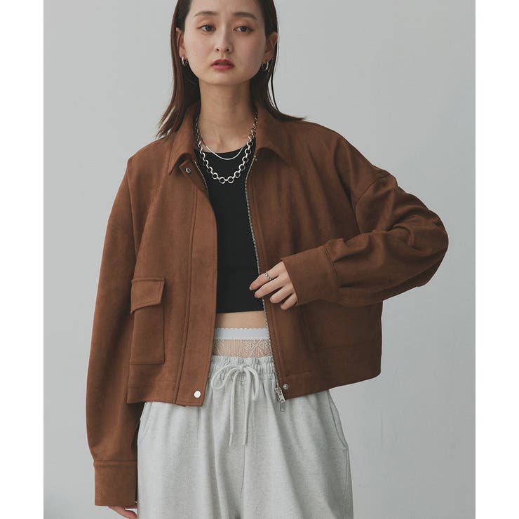 ルーズスエードクロップドブルゾン | ad thie | 詳細画像33 