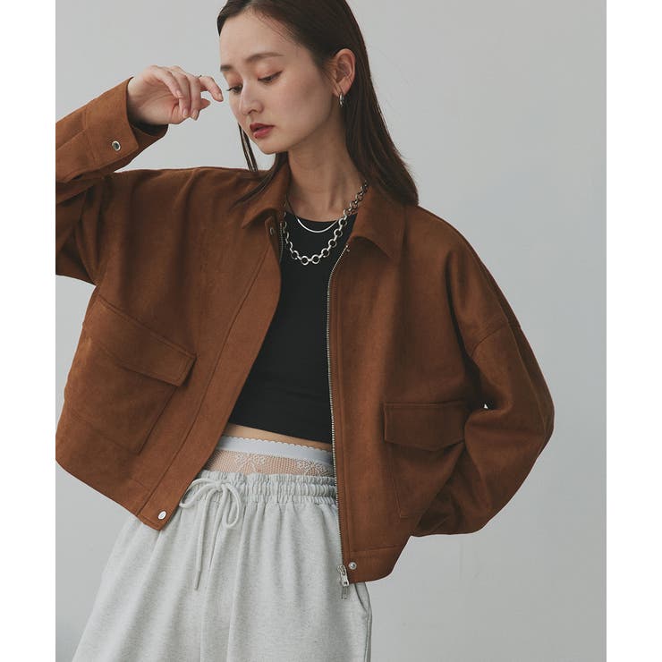 ルーズスエードクロップドブルゾン | ad thie | 詳細画像35 