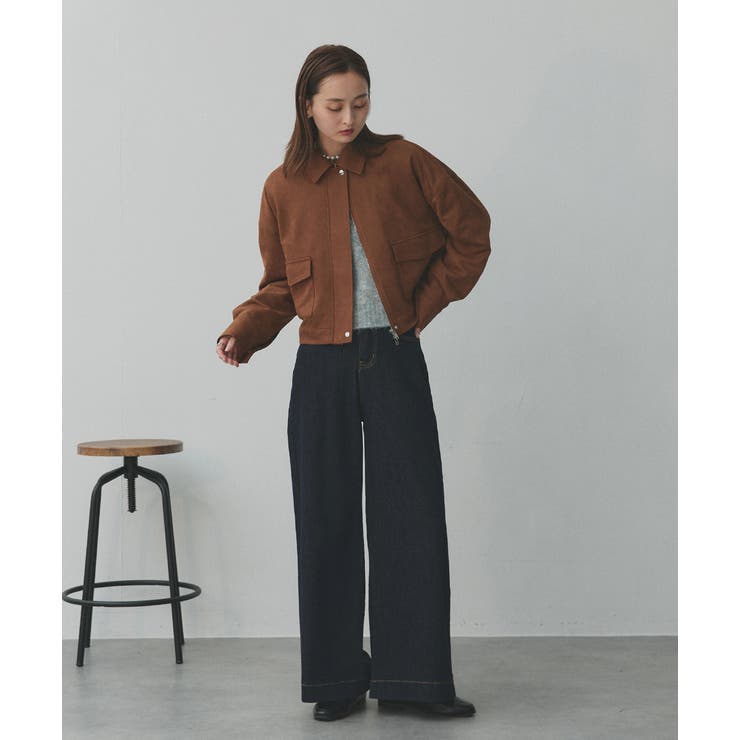 2025AW新作】ルーズスエードクロップドブルゾン[品番：ADEW0005039