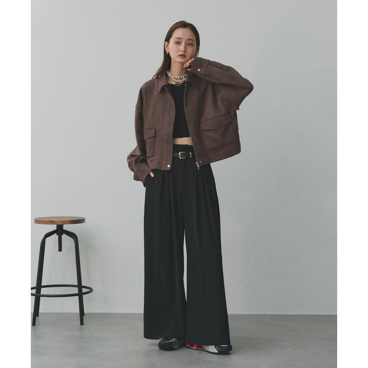 ルーズスエードクロップドブルゾン | ad thie | 詳細画像8 