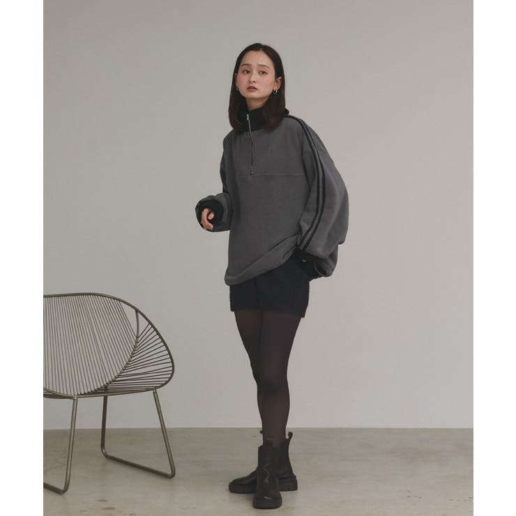 【2025AW新作】サイドラインハーフジップフリースプルオーバー | ad thie | 詳細画像13 