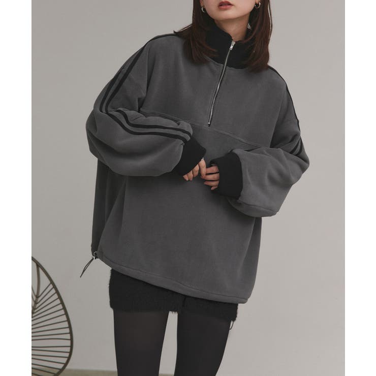 【2025AW新作】サイドラインハーフジップフリースプルオーバー | ad thie | 詳細画像17 