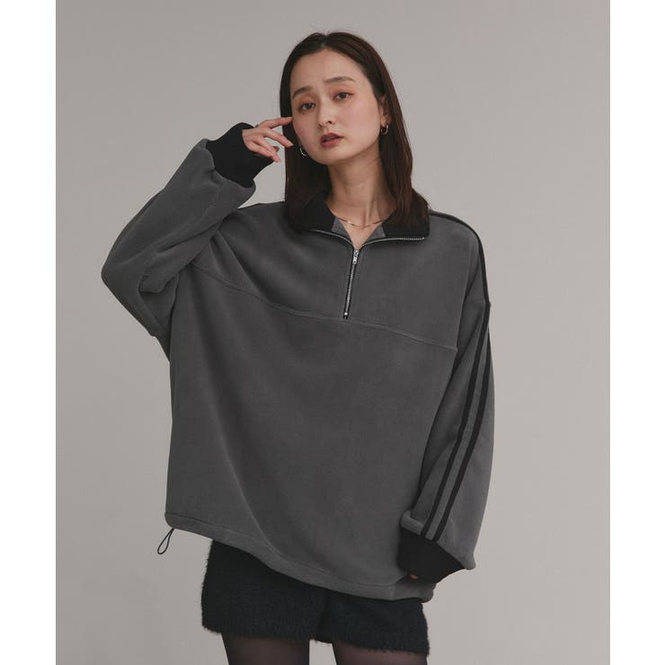 【2025AW新作】サイドラインハーフジップフリースプルオーバー | ad thie | 詳細画像19 