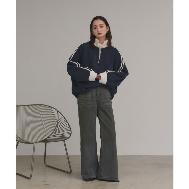 【2025AW新作】サイドラインハーフジップフリースプルオーバー | ad thie | 詳細画像21 