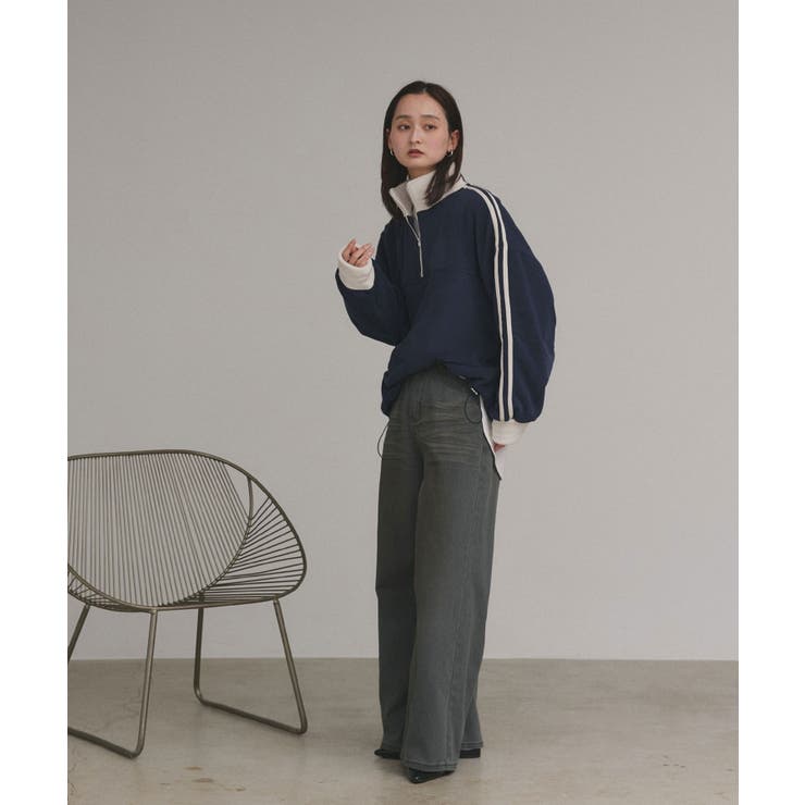 【2025AW新作】サイドラインハーフジップフリースプルオーバー | ad thie | 詳細画像22 