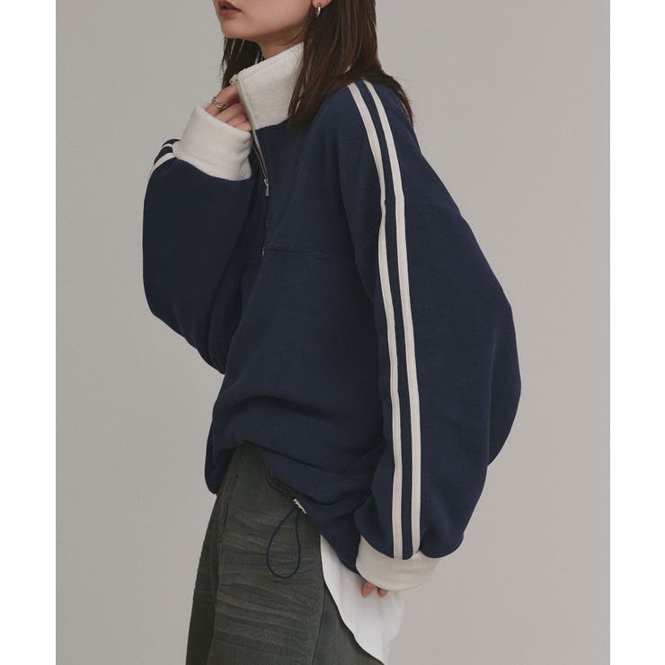 【2025AW新作】サイドラインハーフジップフリースプルオーバー | ad thie | 詳細画像26 