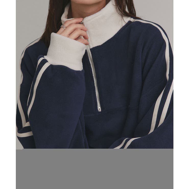 【2025AW新作】サイドラインハーフジップフリースプルオーバー | ad thie | 詳細画像27 