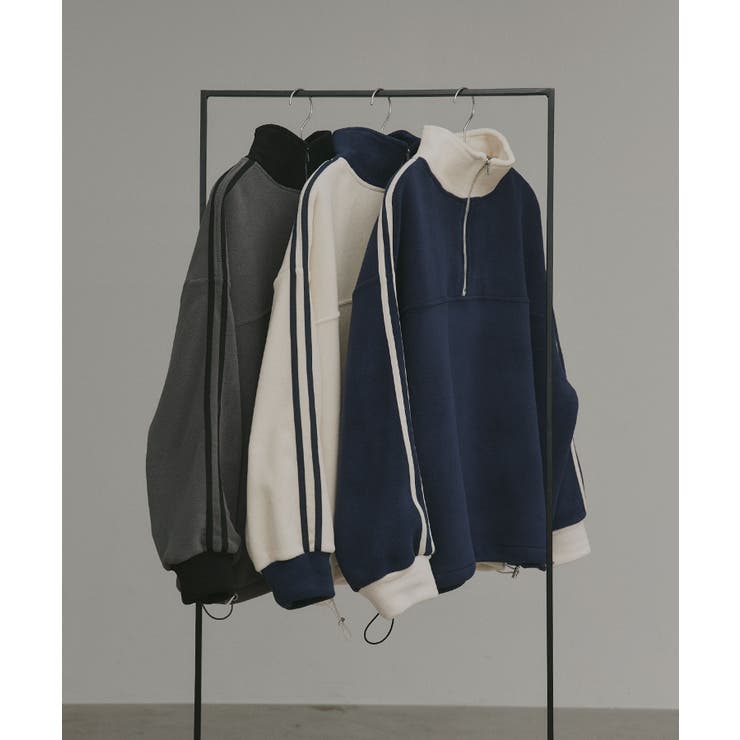 【2025AW新作】サイドラインハーフジップフリースプルオーバー | ad thie | 詳細画像33 