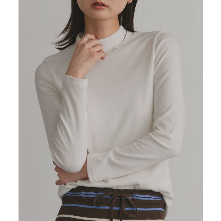 オフホワイト×プチハイネック | 【2025AW新作】アソート 起毛リブトップス	 | ad thie