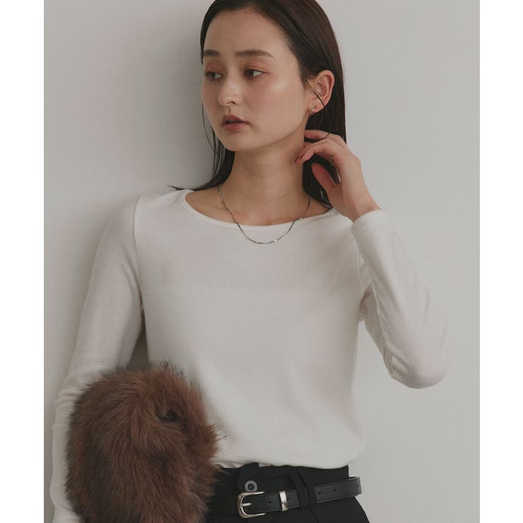 オフホワイト×クルーネック | 【2025AW新作】アソート 起毛リブトップス	 | ad thie