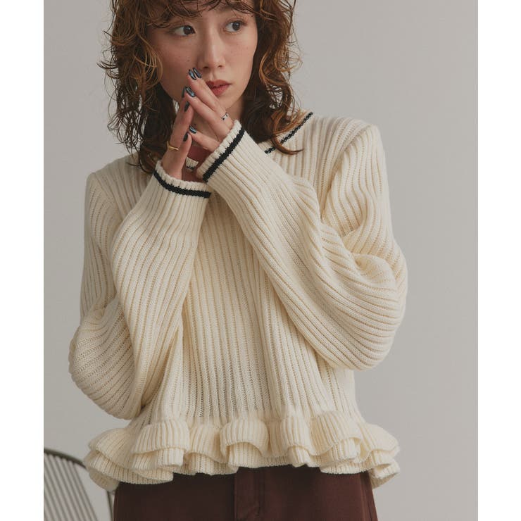 【2025AW新作】フリルヘムニットトップス | ad thie | 詳細画像10 