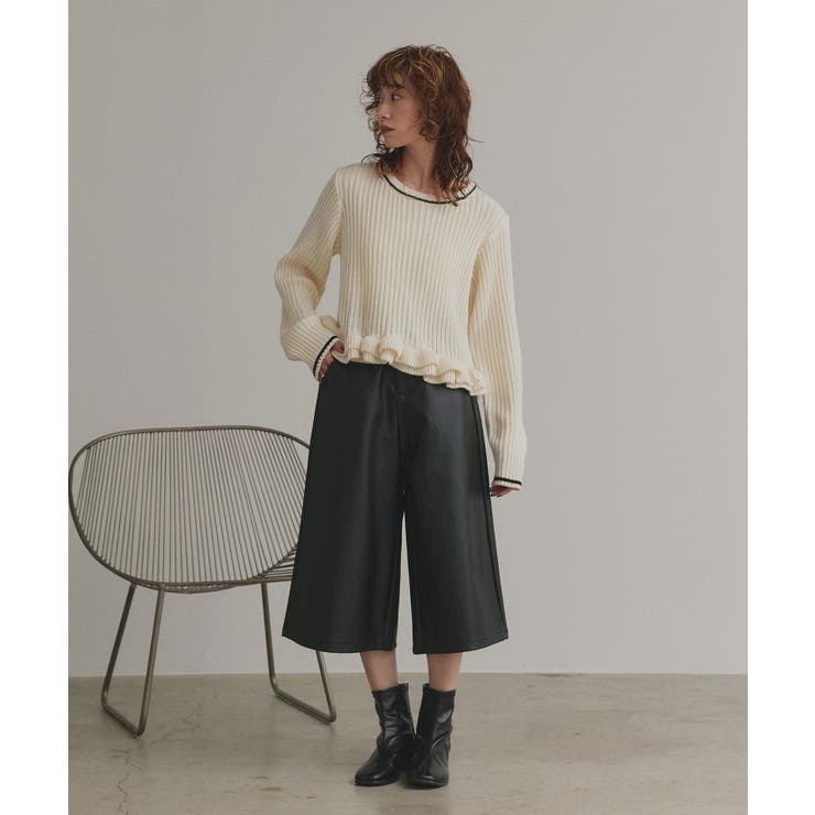 【2025AW新作】フリルヘムニットトップス | ad thie | 詳細画像14 