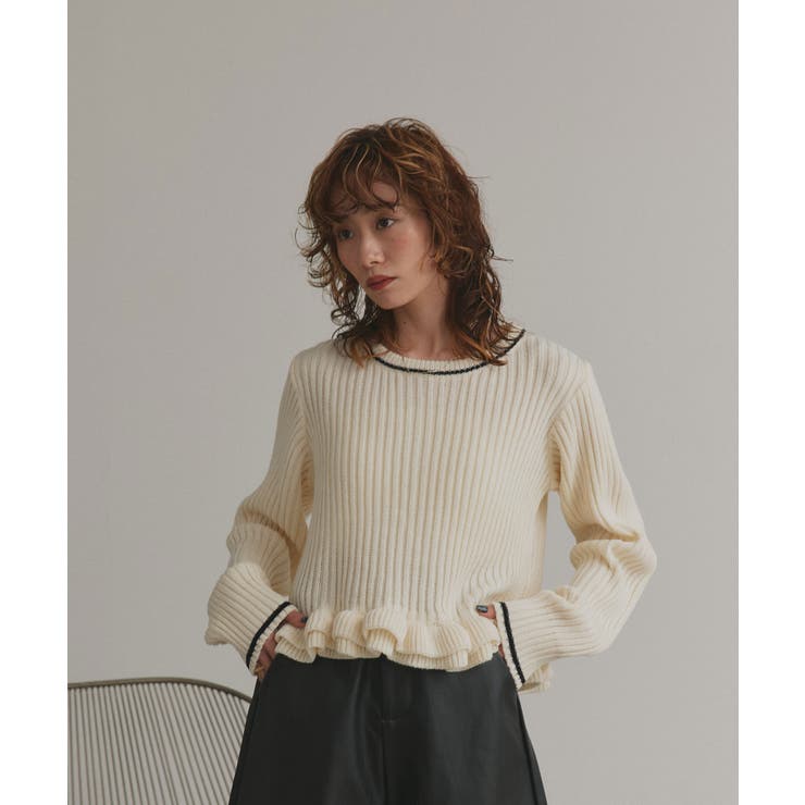 【2025AW新作】フリルヘムニットトップス | ad thie | 詳細画像15 