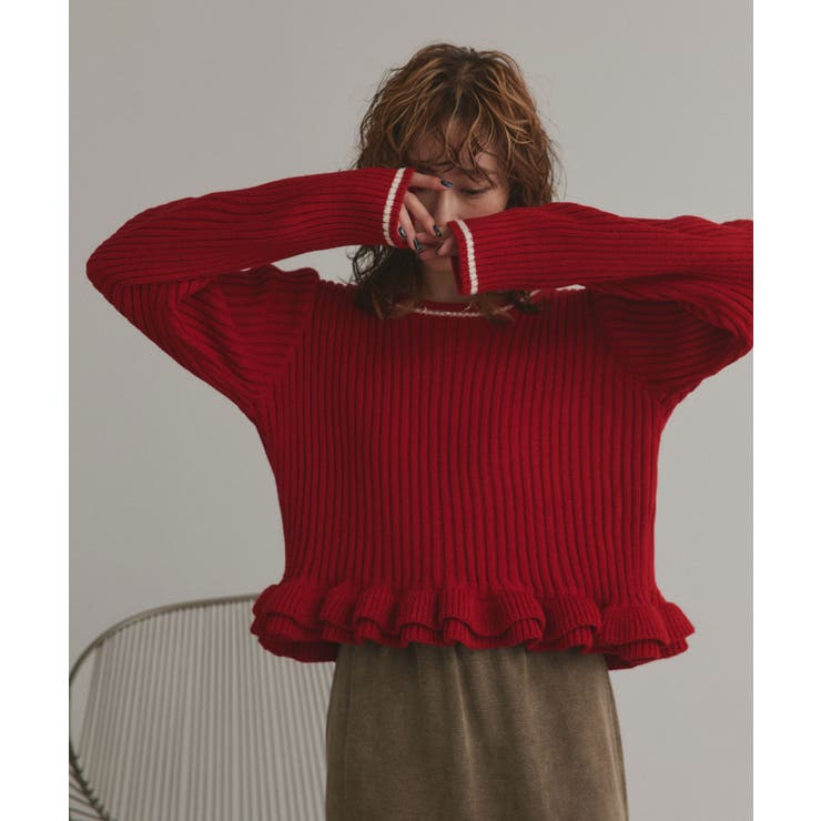 【2025AW新作】フリルヘムニットトップス | ad thie | 詳細画像32 