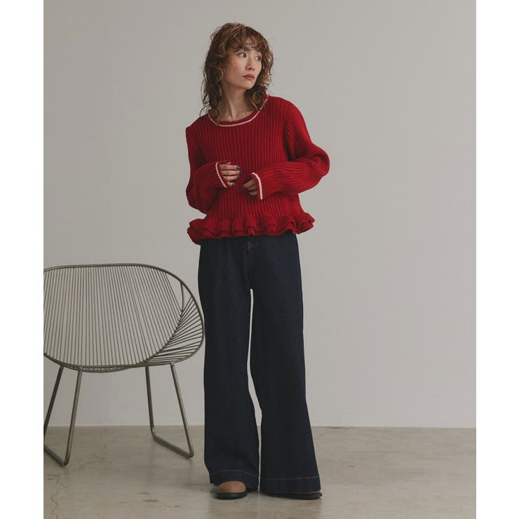 【2025AW新作】フリルヘムニットトップス | ad thie | 詳細画像35 