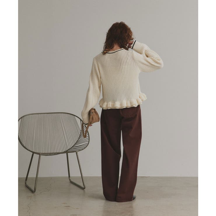 【2025AW新作】フリルヘムニットトップス | ad thie | 詳細画像4 