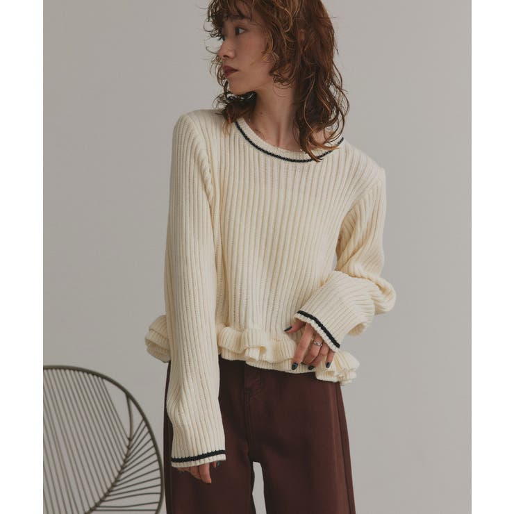 【2025AW新作】フリルヘムニットトップス | ad thie | 詳細画像5 